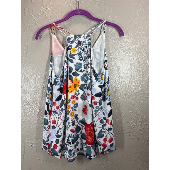Ann Taylor Loft Tank Top Womens Sleeveless Spaghetti Straps Floral Print Size XS - Picture 2 of 5